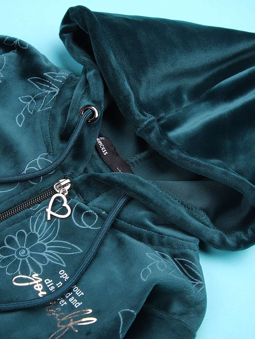 girls printed hooded full length set - 22014096 -  Standard Image - 4