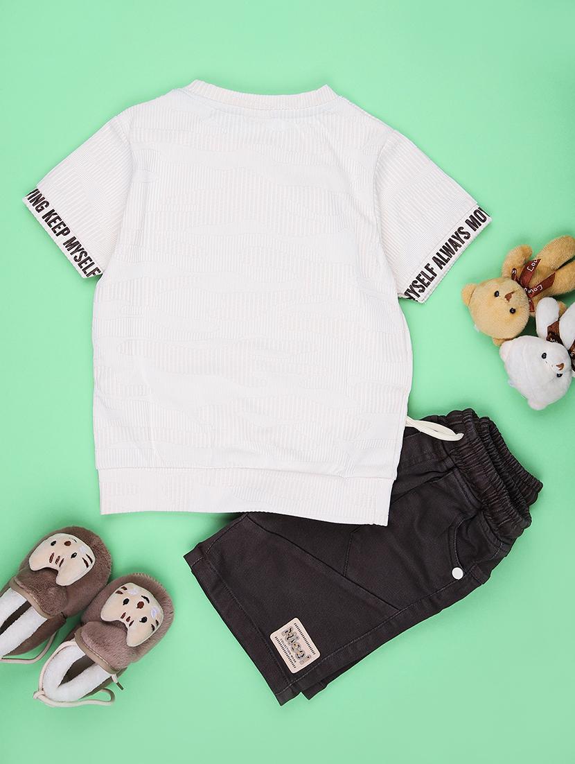 off white cotton suit sets twin & dungree - 22014140 - Standard Image - 1