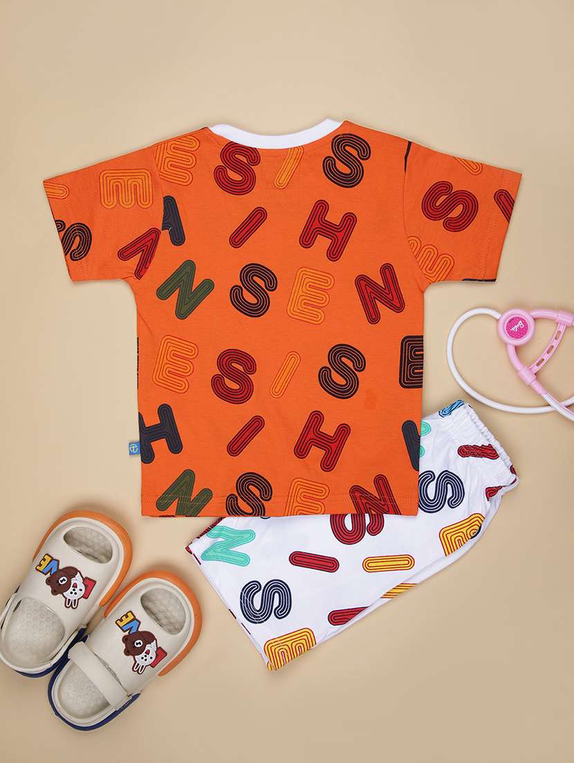 kids printed t-shirt and shorts co-ord set - 22014142 - Standard Image - 1
