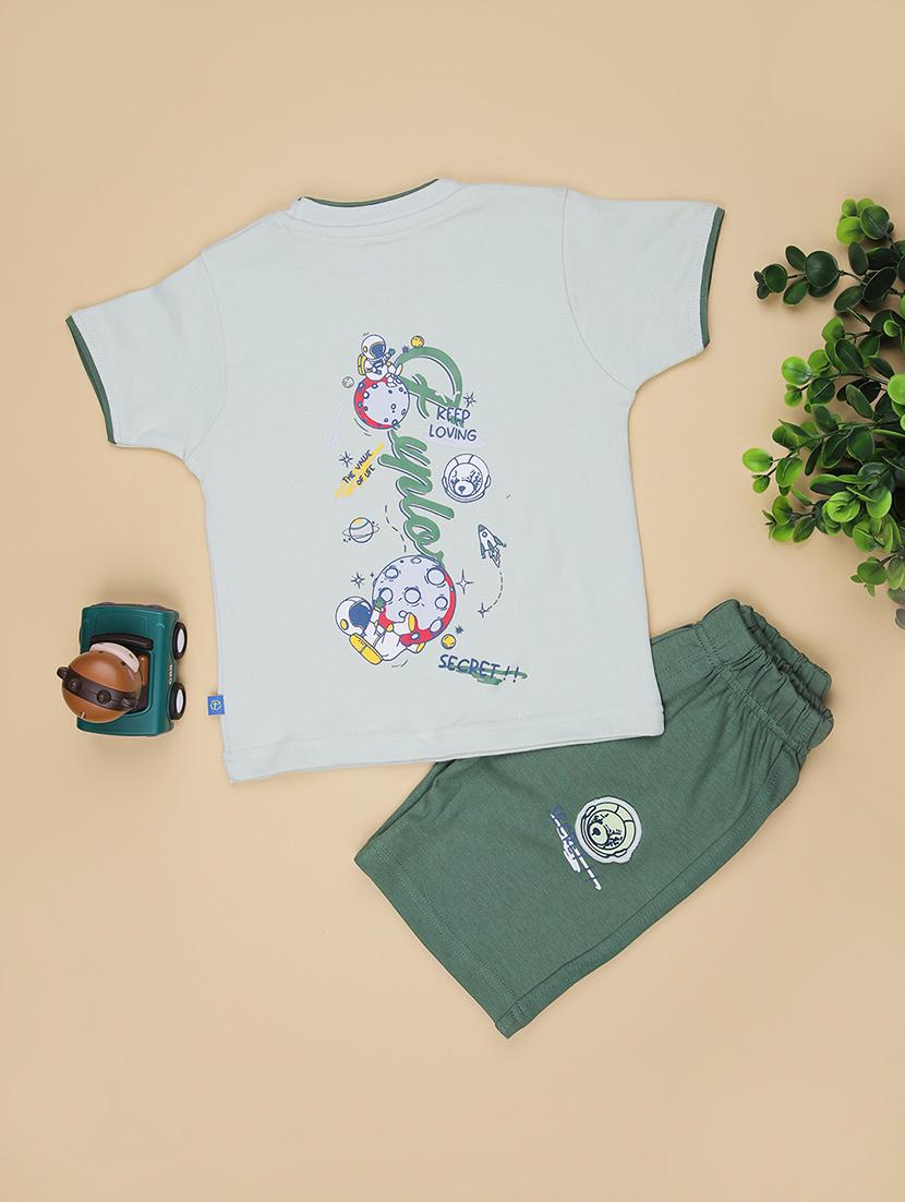 kids printed t-shirt and short co-ord set - 22014143 - Standard Image - 1