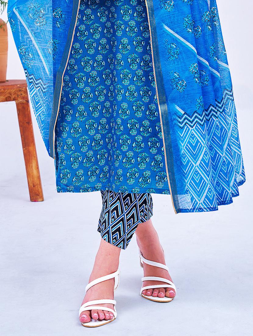printed viscose rayon kurta pant set - 22014218 - Standard Image - 4