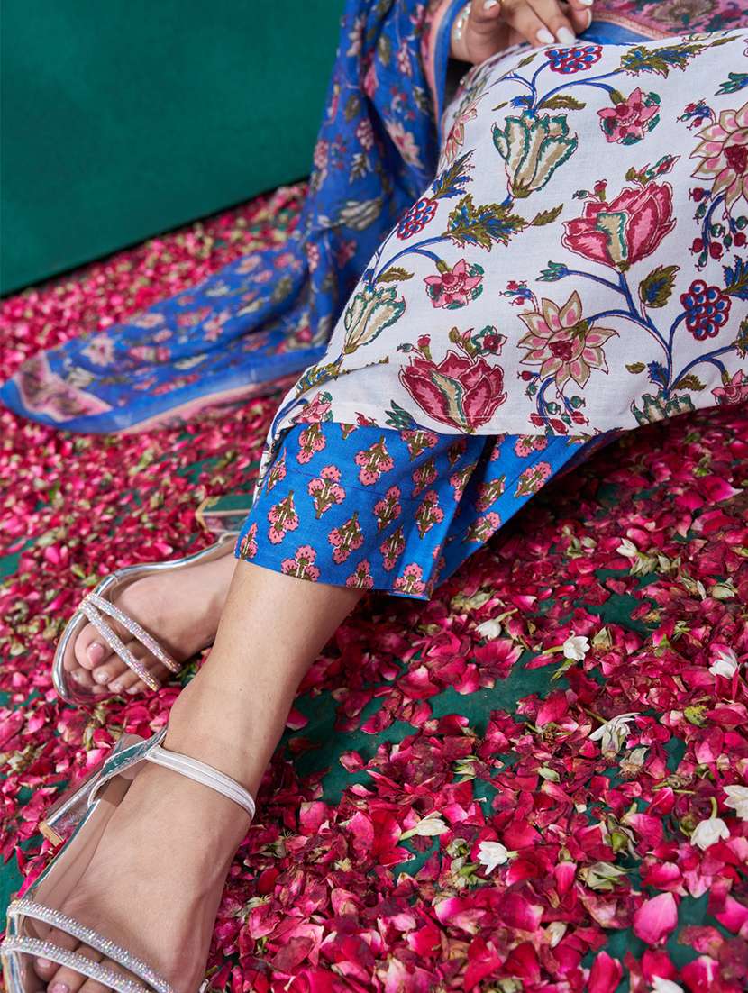 women printed three quarter sleeve kurta pant with dupatta set - 22014234 -  Standard Image - 4