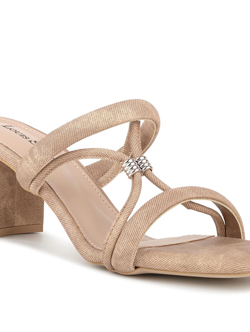 women solid slip on block heel sandal - 22014348 - Standard Image - 4