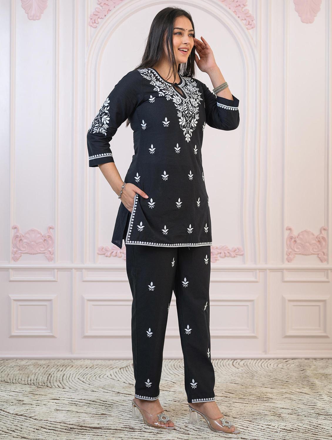 women three quarter sleeve ethnic co-ord set - 22014533 -  Standard Image - 1