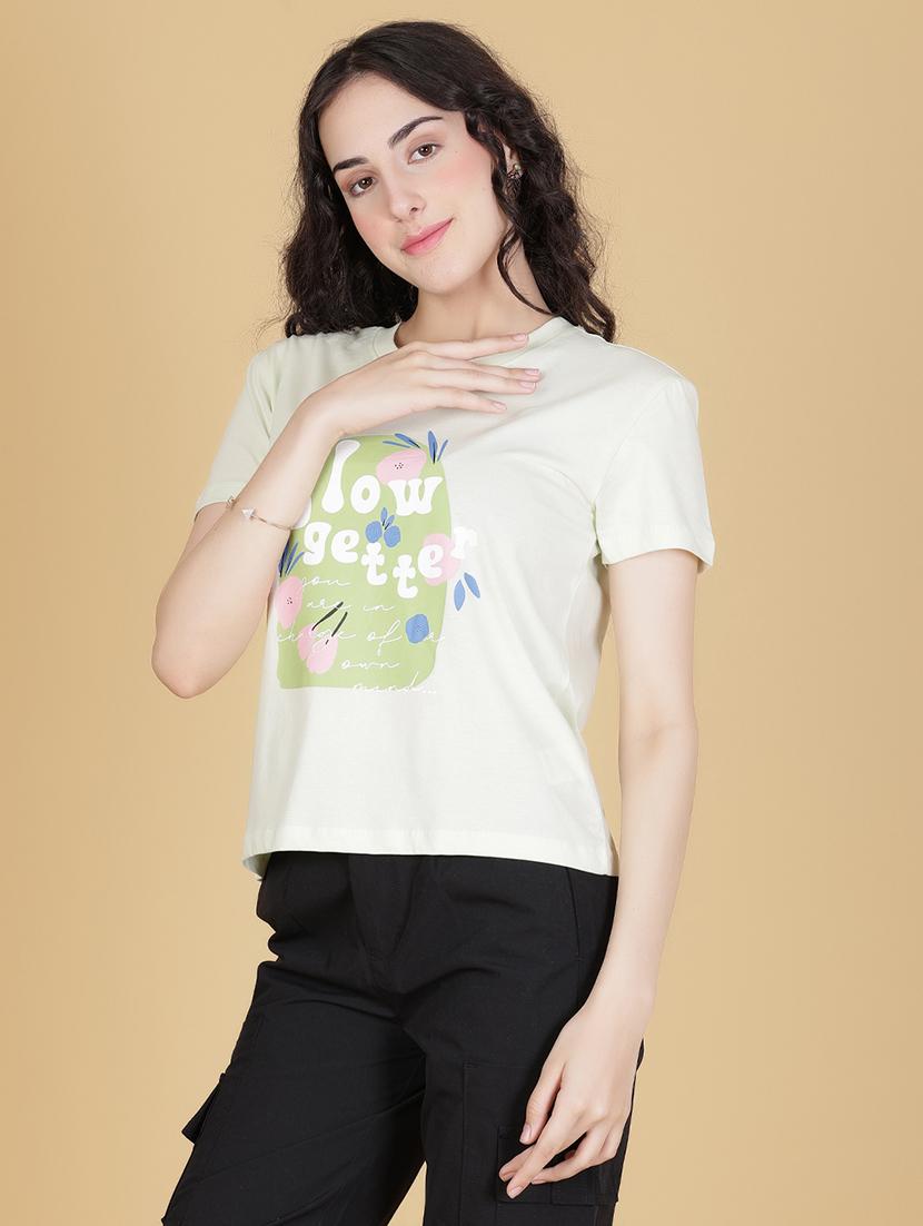 light green cotton regular tshirt - 22014613 - Standard Image - 1