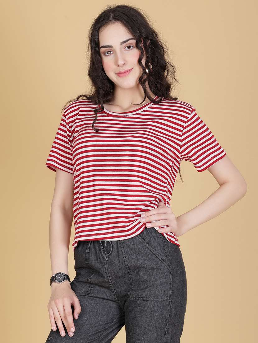 maroon cotton regular tshirt - 22014617 -  Standard Image - 1