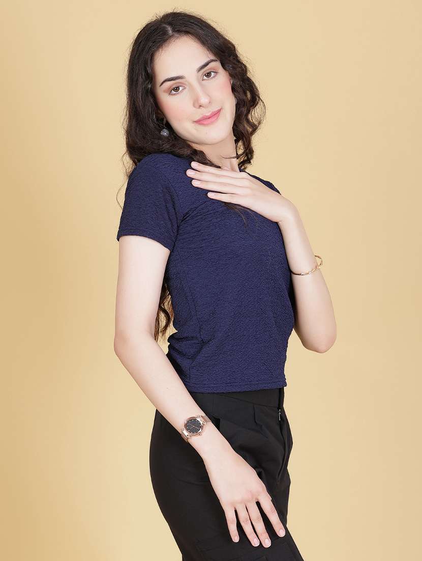 women solid short sleeve regular fit t-shirt - 22014620 -  Standard Image - 1