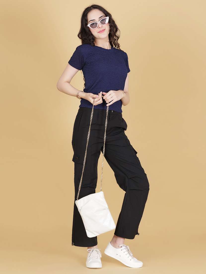 women solid short sleeve regular fit t-shirt - 22014620 - Standard Image - 4