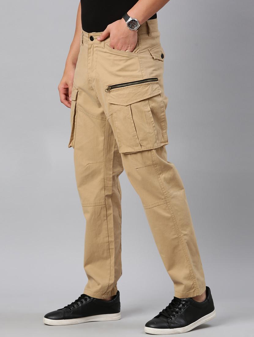 men solid mid rise cargo - 22014740 - Standard Image - 1