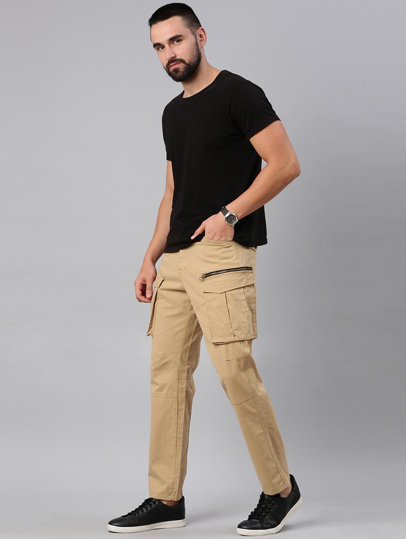 men solid mid rise cargo - 22014740 - Standard Image - 4