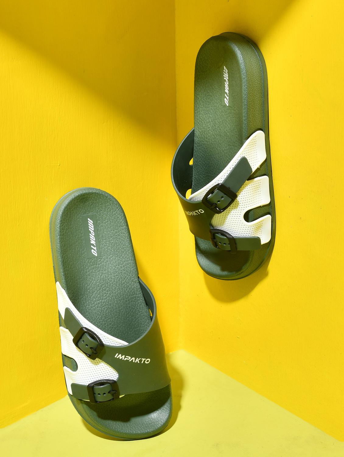 men olive slip on slider - 22016033 - Zoom Image - 0