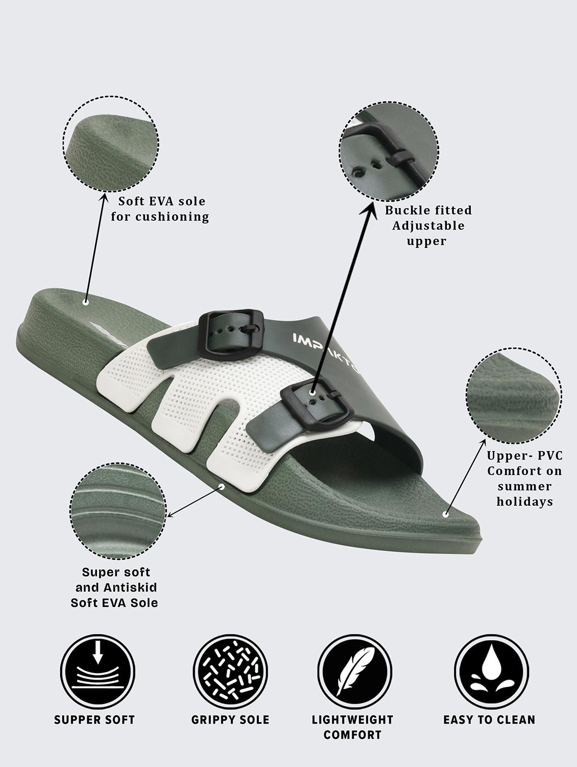 men olive slip on slider - 22016033 - Standard Image - 4