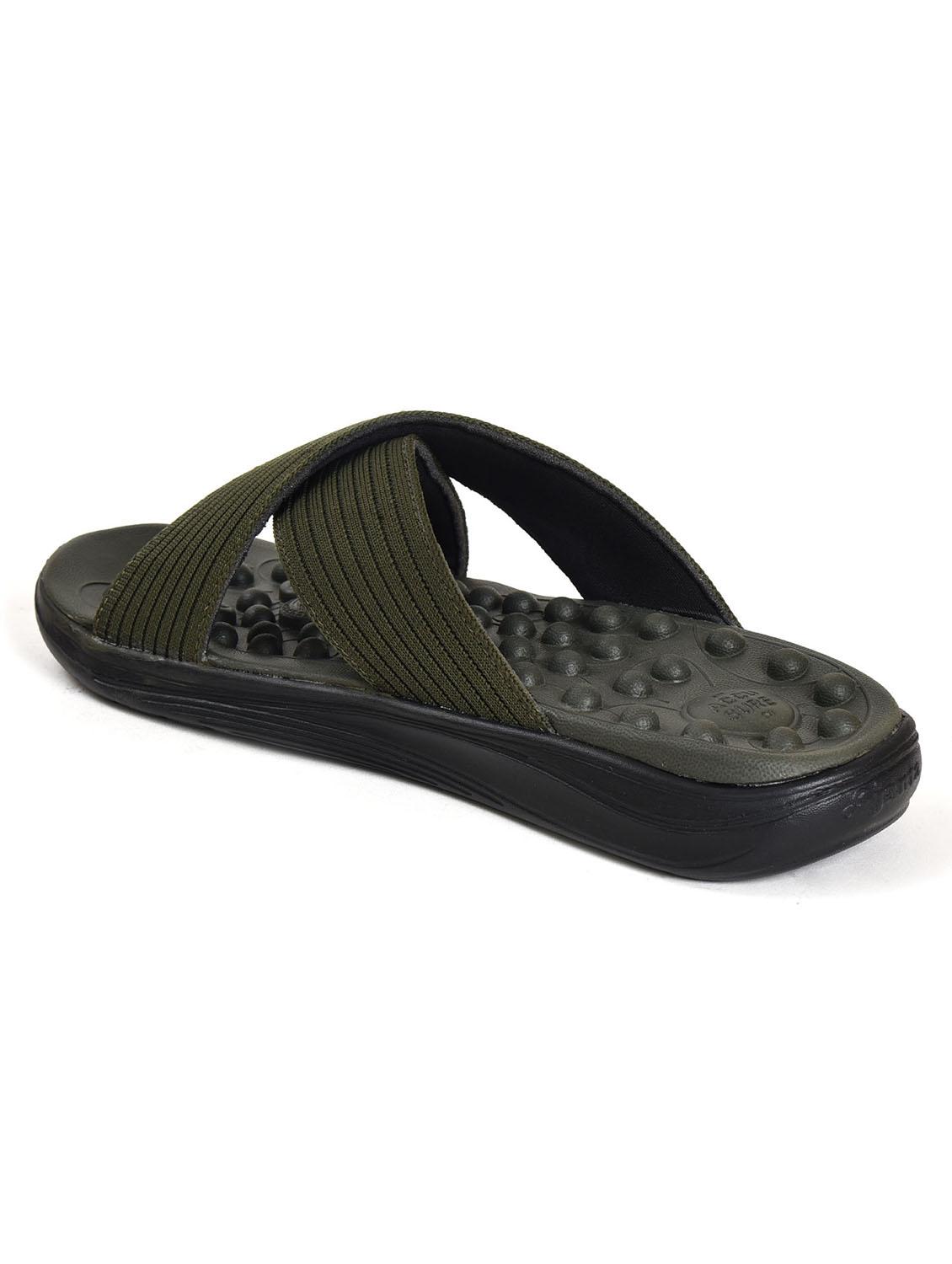men olive slip on slider - 22016320 -  Standard Image - 1