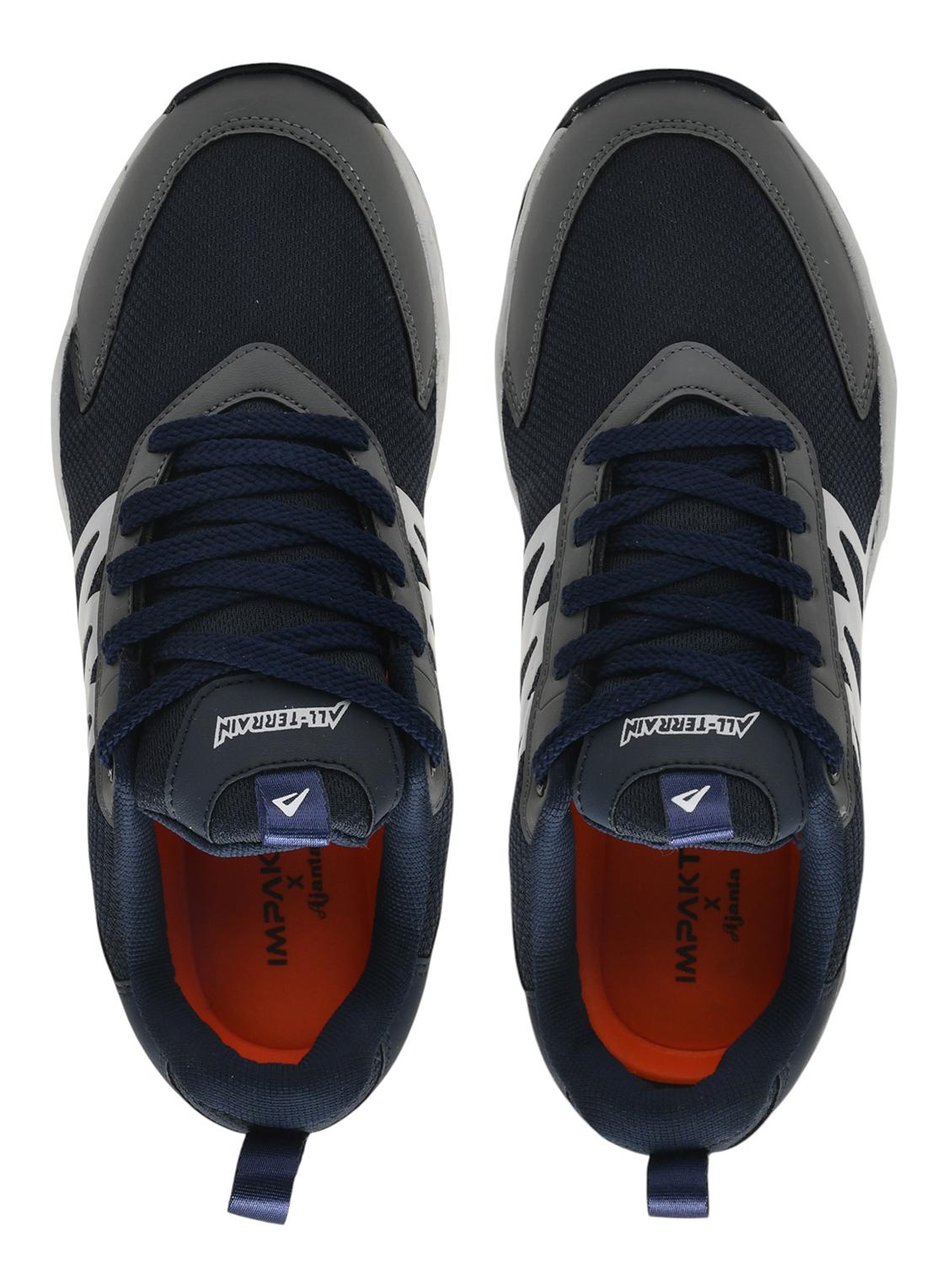 men navy blue lace up sport shoe - 22016324 - Standard Image - 4