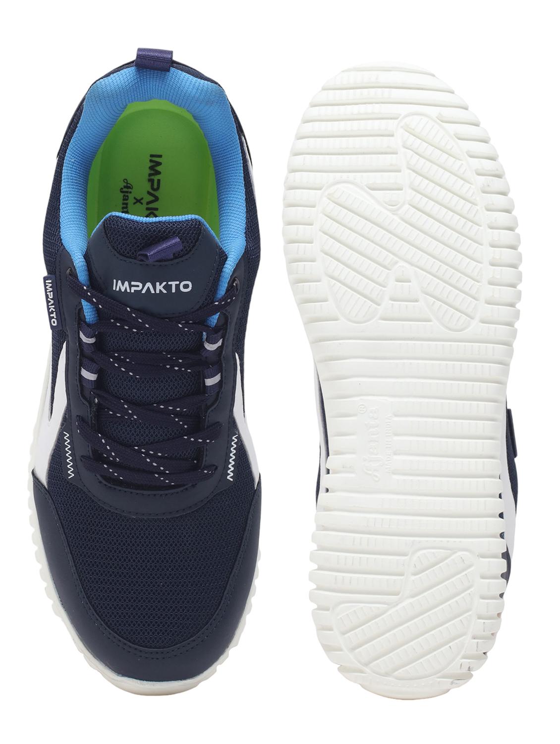 men navy blue lace up sport shoe - 22016327 - Standard Image - 4