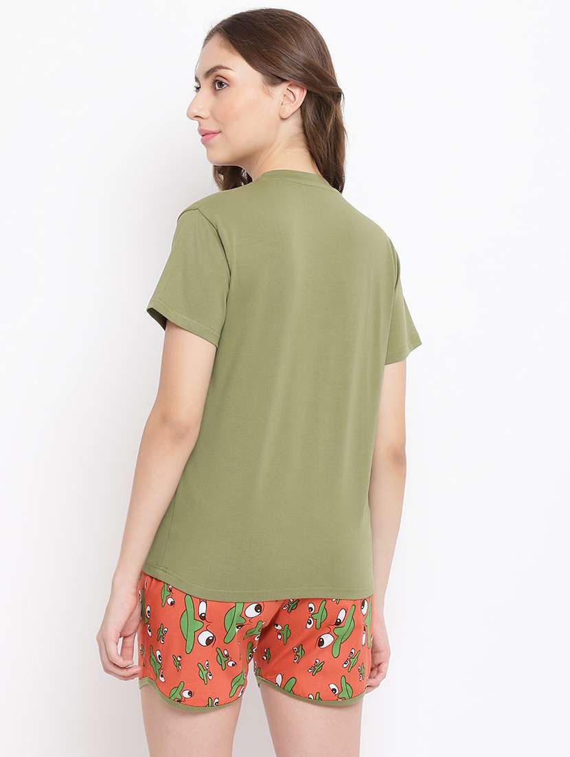 women printed nightwear shorts set - 22016377 -  Standard Image - 4