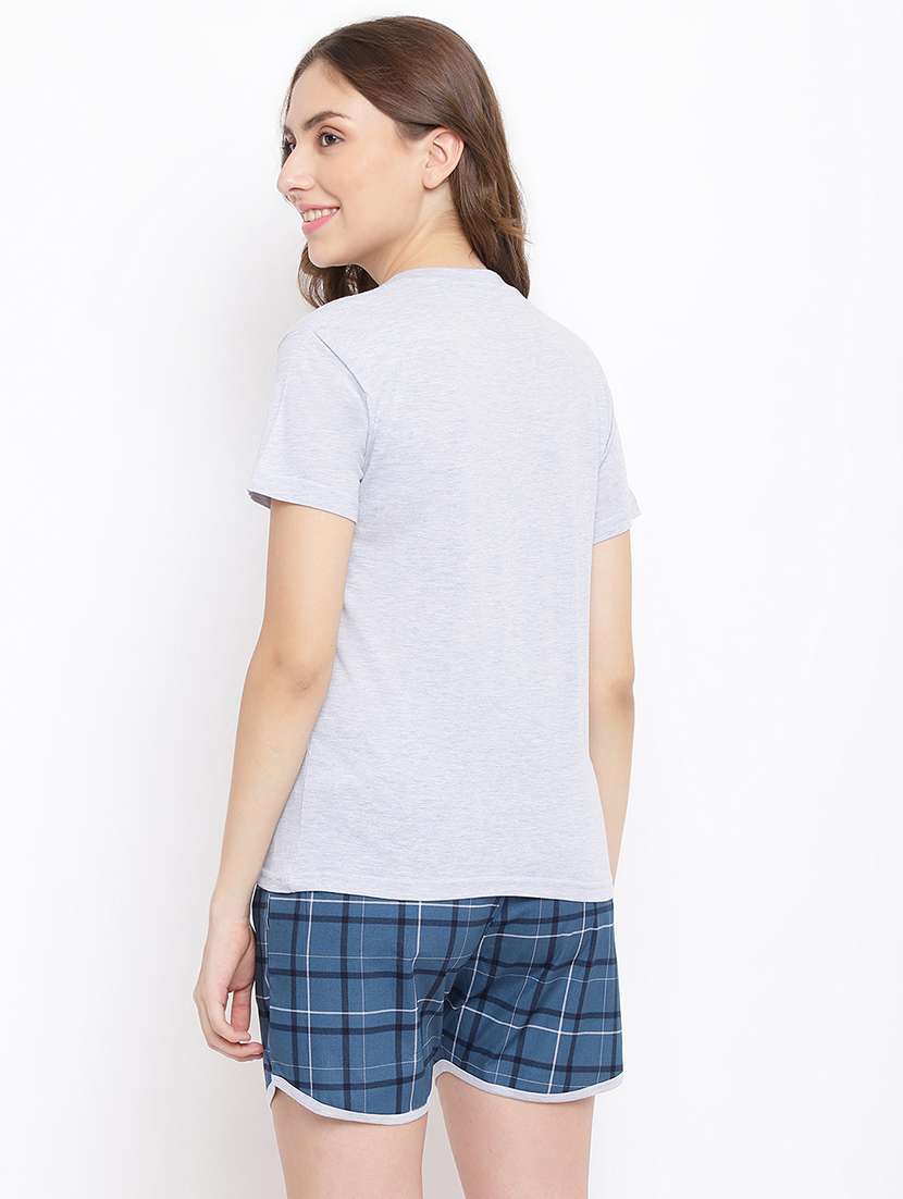 women printed nightwear shorts set - 22016378 -  Standard Image - 4