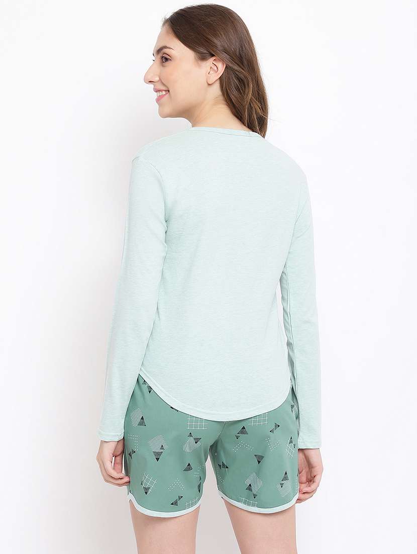 women printed nightwear shorts set - 22016379 -  Standard Image - 4