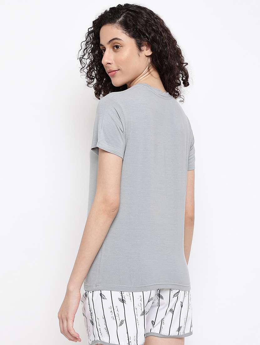 women printed nightwear shorts set - 22016387 -  Standard Image - 4
