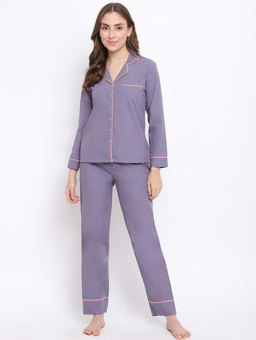 women printed nightwear pyjama set - 22016388 -  Standard Image - 1