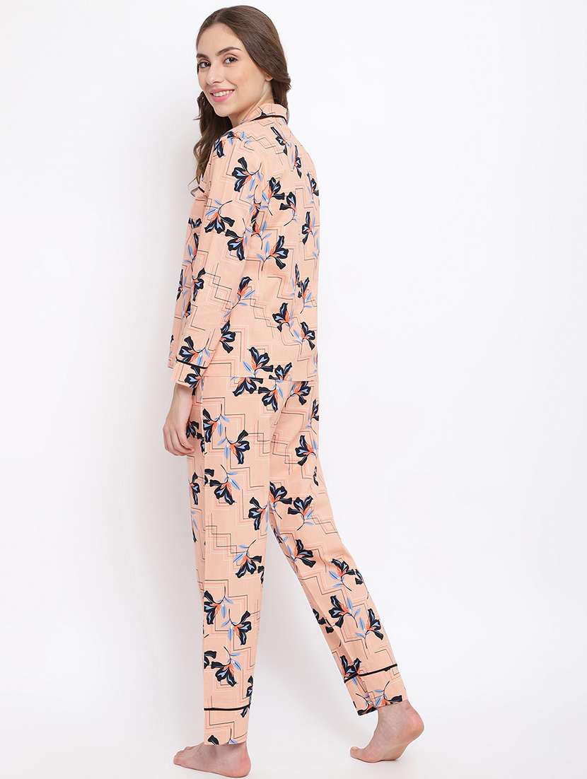 women printed nightwear pyjama set - 22016390 -  Standard Image - 4