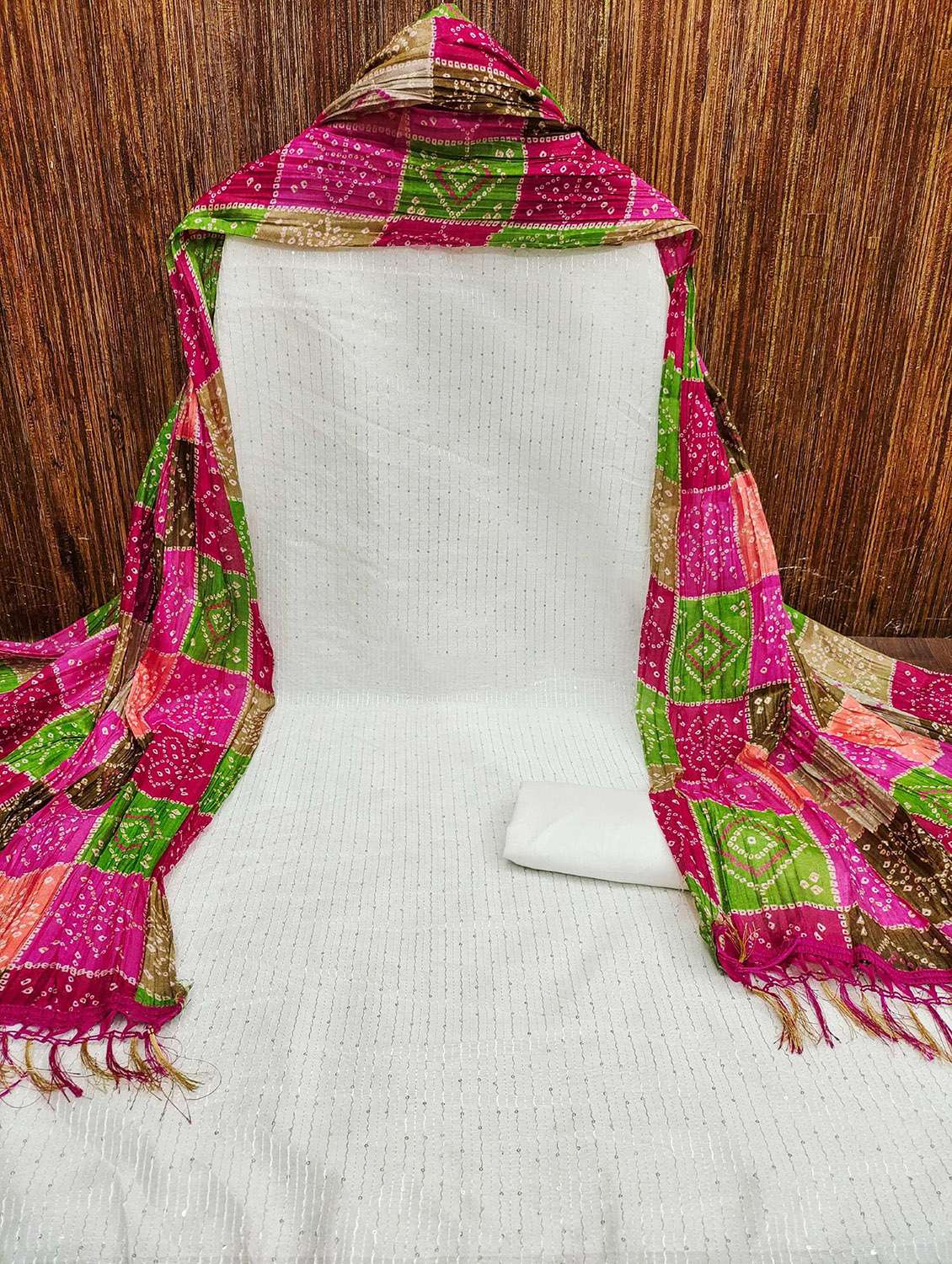 women solid with work embroidered unstitched suit set - 22016404 -  Standard Image - 1