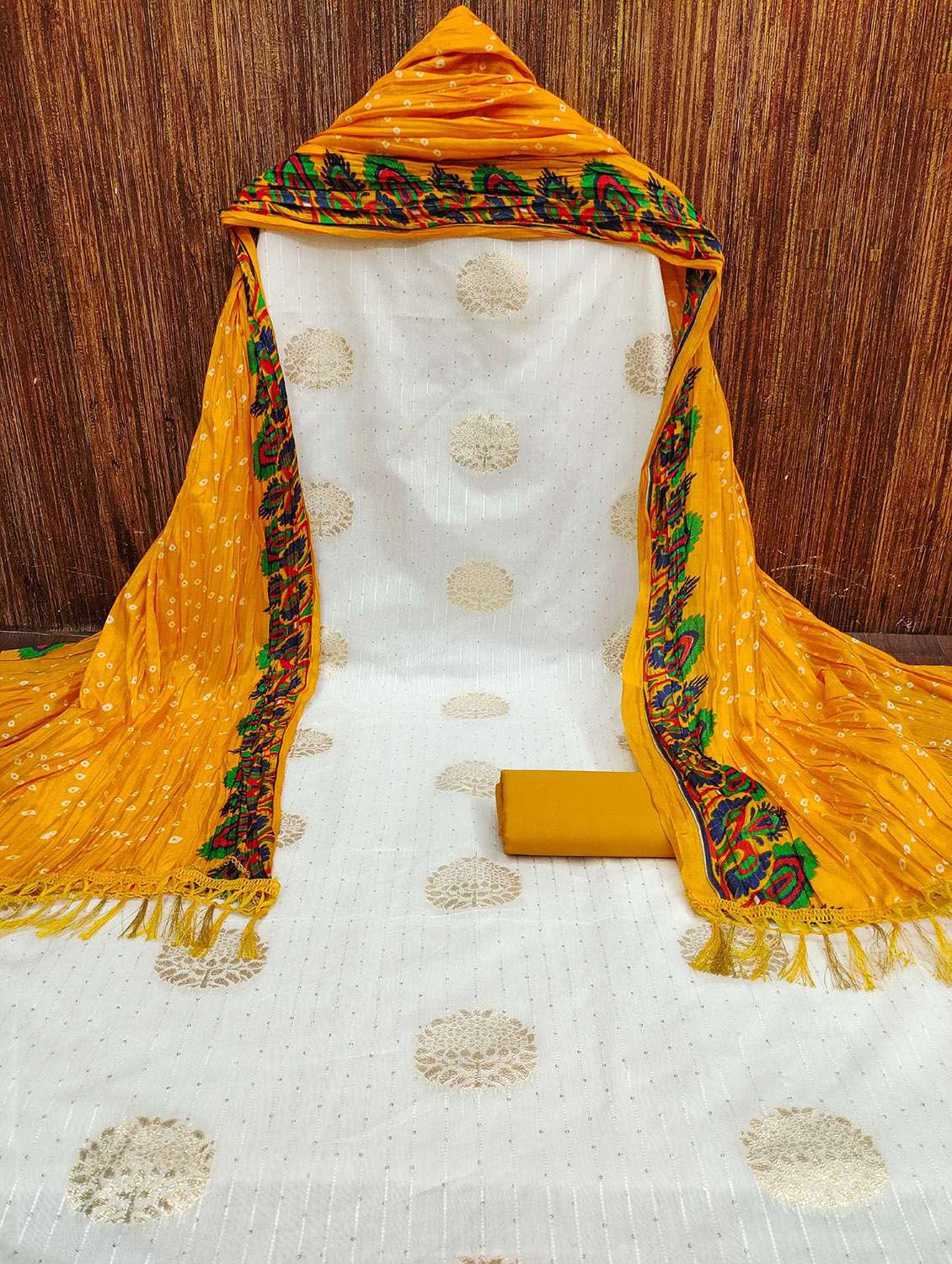 women self design zari work unstitched suit set - 22016416 -  Standard Image - 1