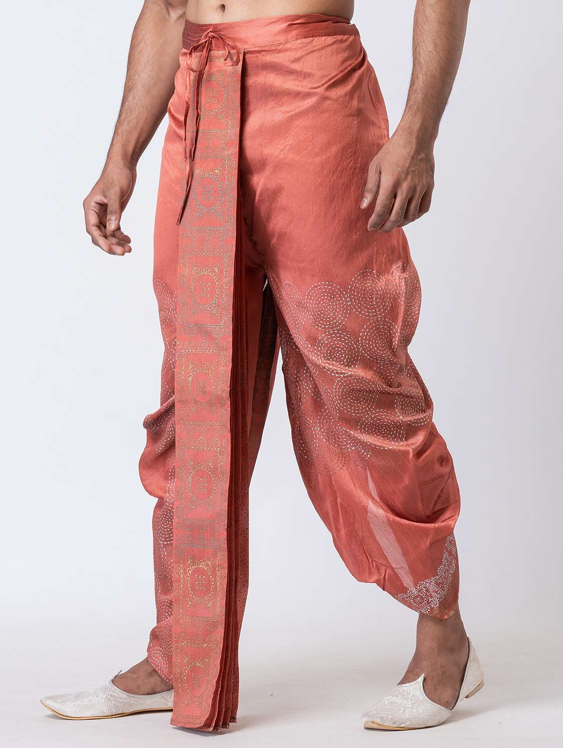 men printed mid rise draped dhoti - 22016465 -  Standard Image - 1