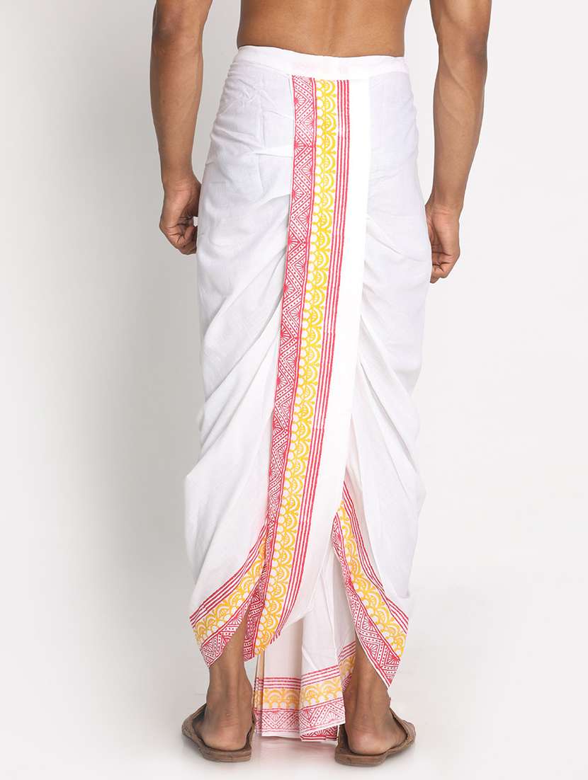 men printed mid rise draped dhoti - 22016467 -  Standard Image - 1