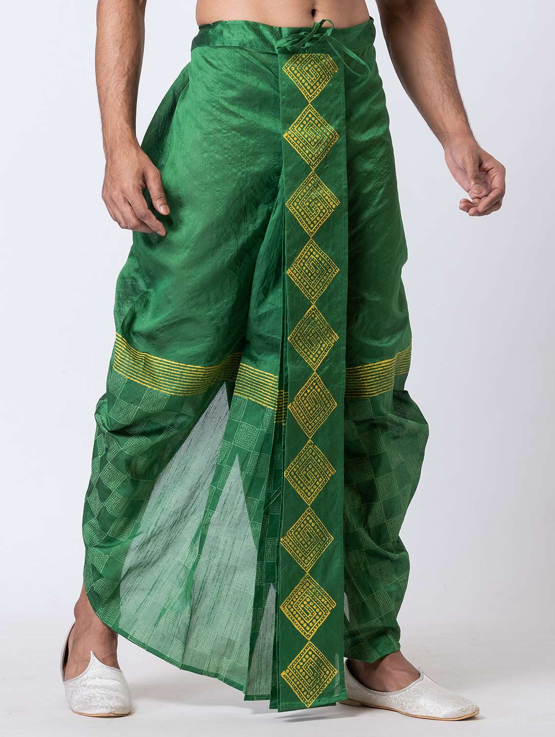 men printed mid rise draped dhoti - 22016473 -  Standard Image - 1