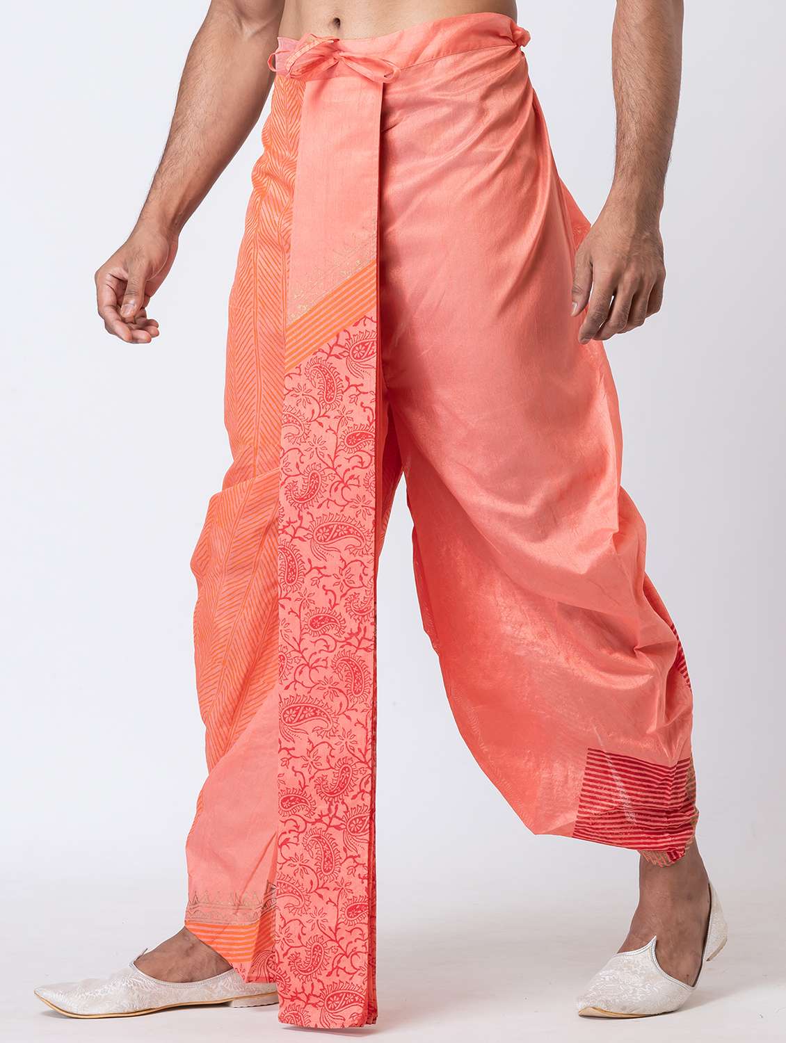 men printed mid rise draped dhoti - 22016477 -  Standard Image - 1