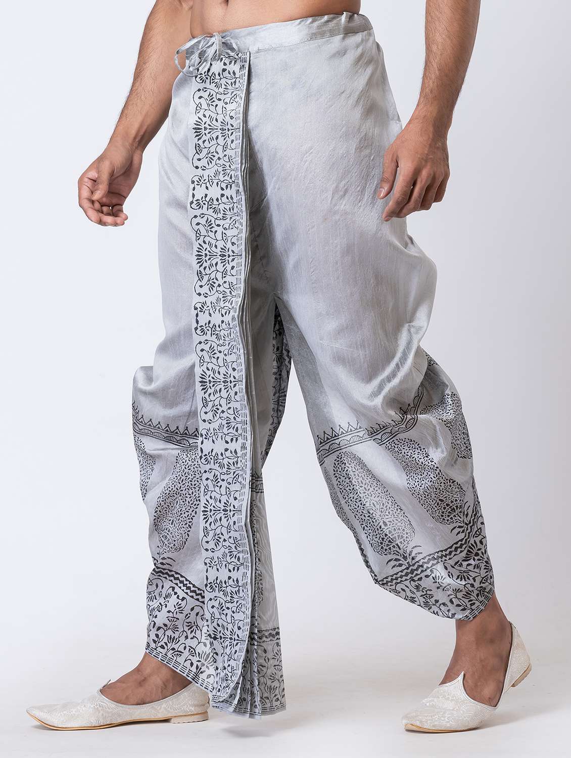 men printed mid rise draped dhoti - 22016478 -  Standard Image - 1