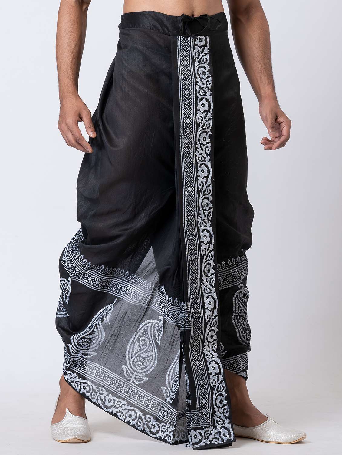 men printed mid rise draped dhoti - 22016481 -  Standard Image - 1