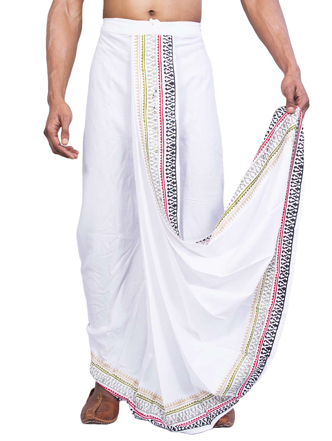 men printed mid rise draped dhoti - 22016482 -  Standard Image - 1