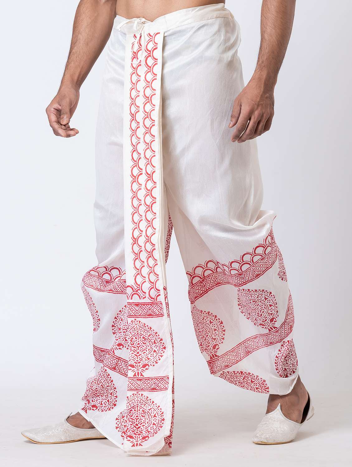 men printed mid rise draped dhoti - 22016484 -  Standard Image - 1