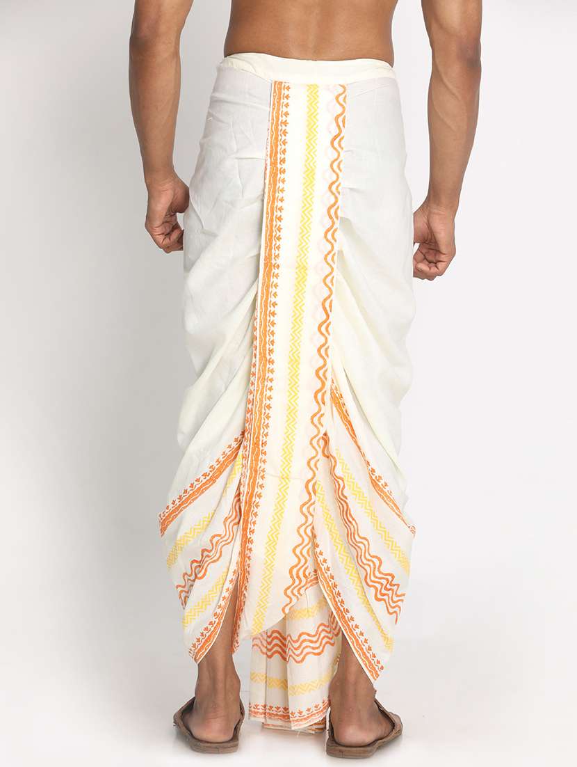 men printed mid rise draped dhoti - 22016486 -  Standard Image - 1