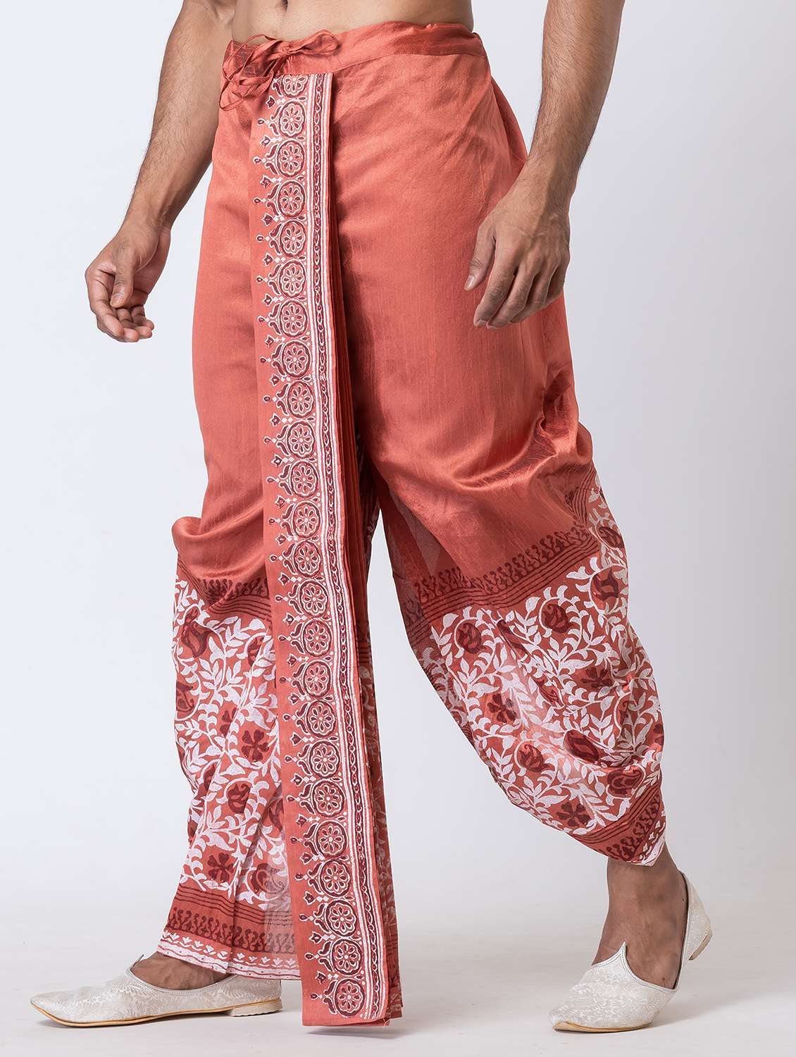 men printed mid rise draped dhoti - 22016489 -  Standard Image - 1