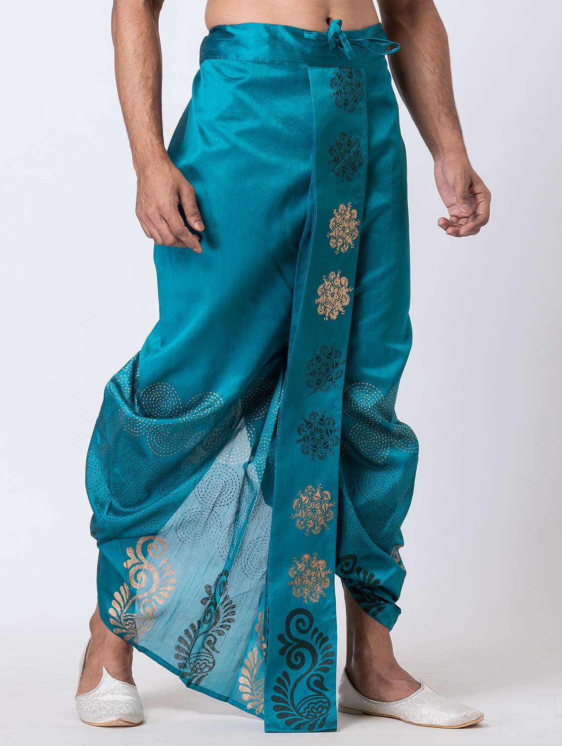 men printed mid rise draped dhoti - 22016491 -  Standard Image - 1