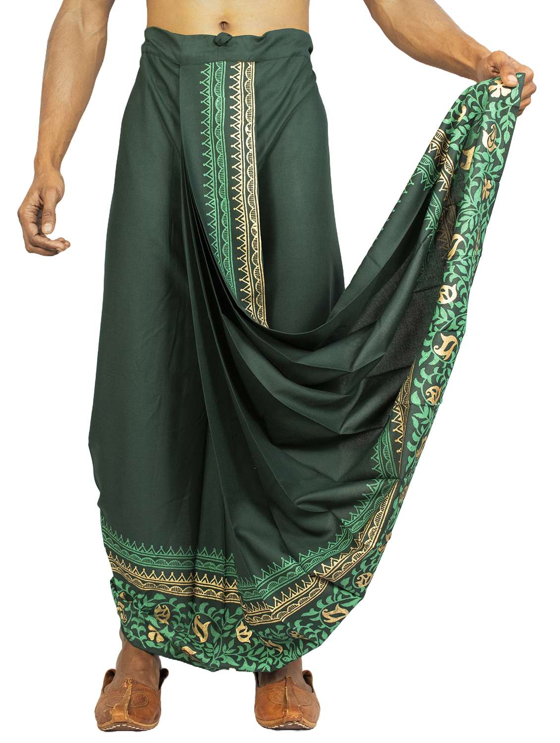 men printed mid rise draped dhoti - 22016492 -  Standard Image - 1