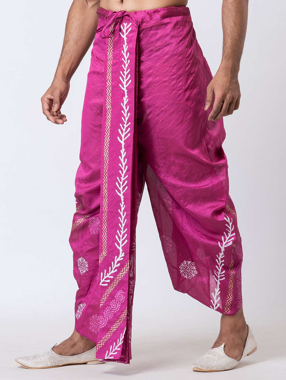 men printed mid rise draped dhoti - 22016497 -  Standard Image - 1