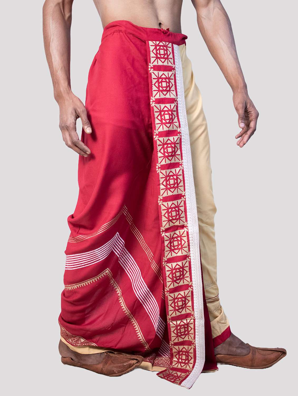 men printed mid rise draped dhoti - 22016504 -  Standard Image - 1