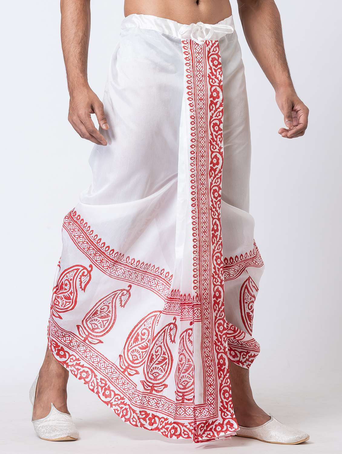 men printed mid rise draped dhoti - 22016506 -  Standard Image - 1