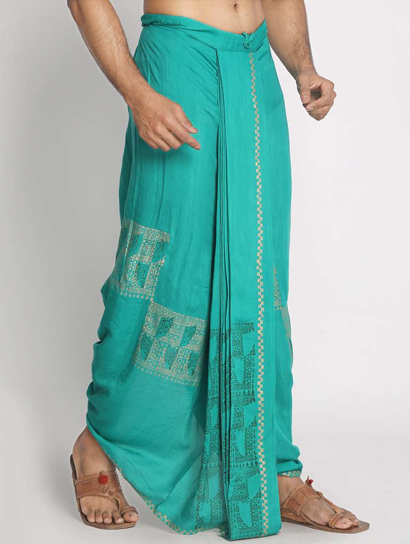 men printed mid rise draped dhoti - 22016507 -  Standard Image - 1
