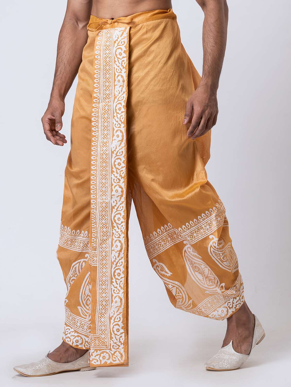 men printed mid rise draped dhoti - 22016517 -  Standard Image - 1