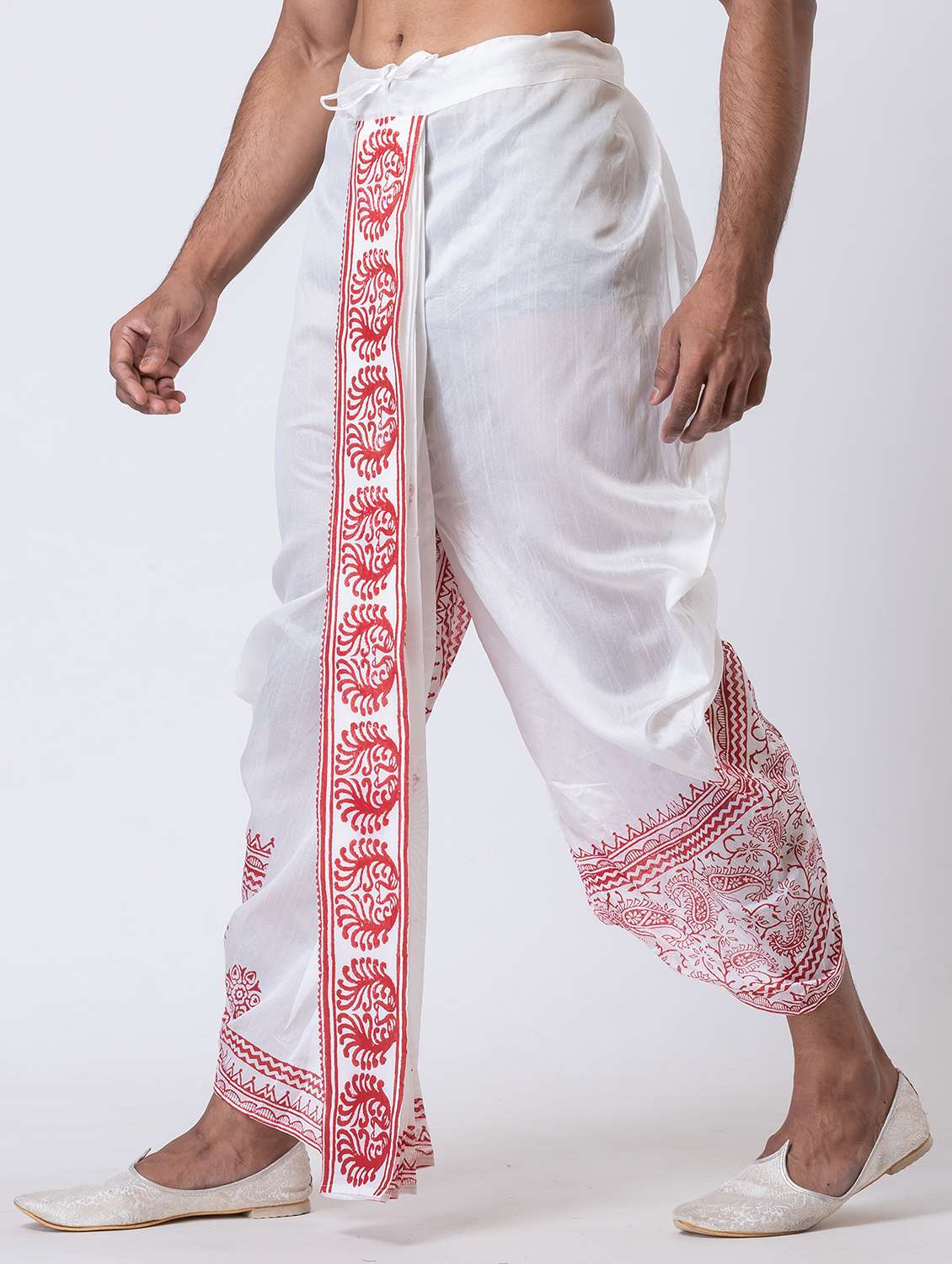 men printed mid rise draped dhoti - 22016518 -  Standard Image - 1