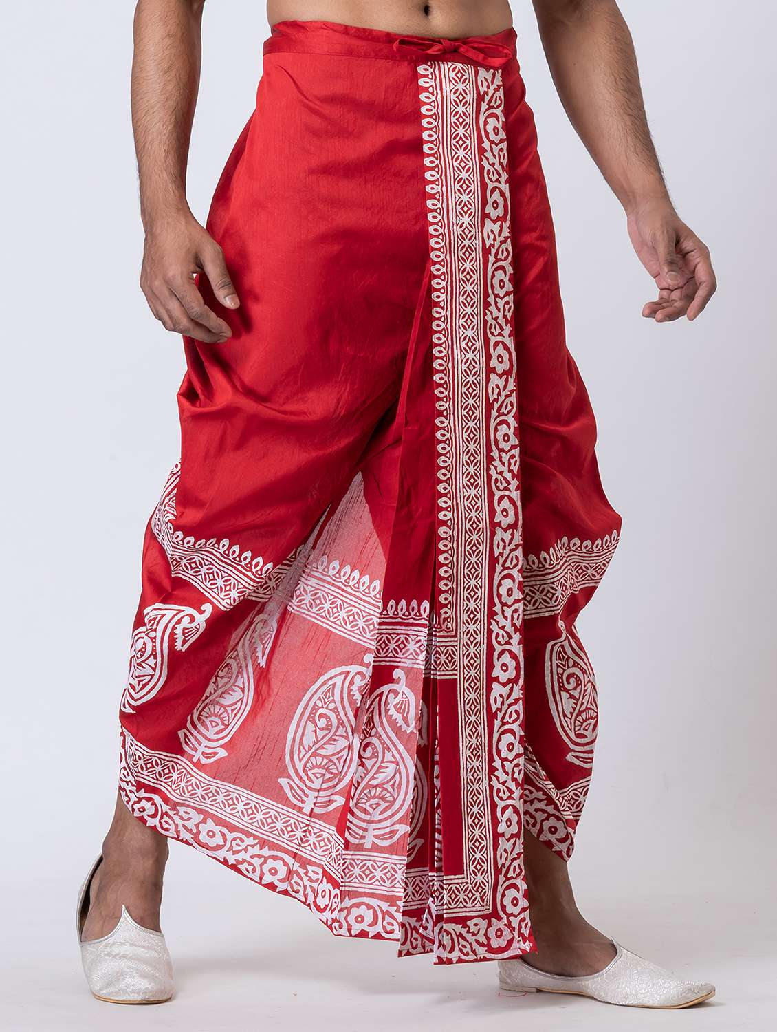 men printed mid rise draped dhoti - 22016519 -  Standard Image - 1