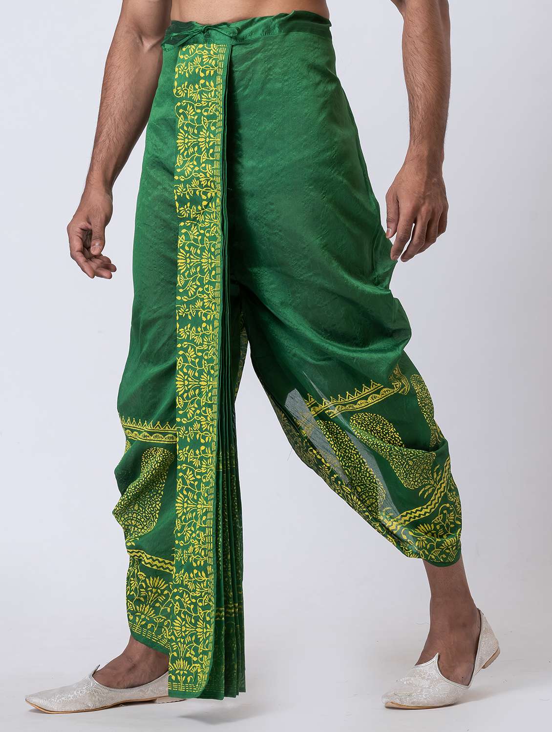 men printed mid rise draped dhoti - 22016523 -  Standard Image - 1