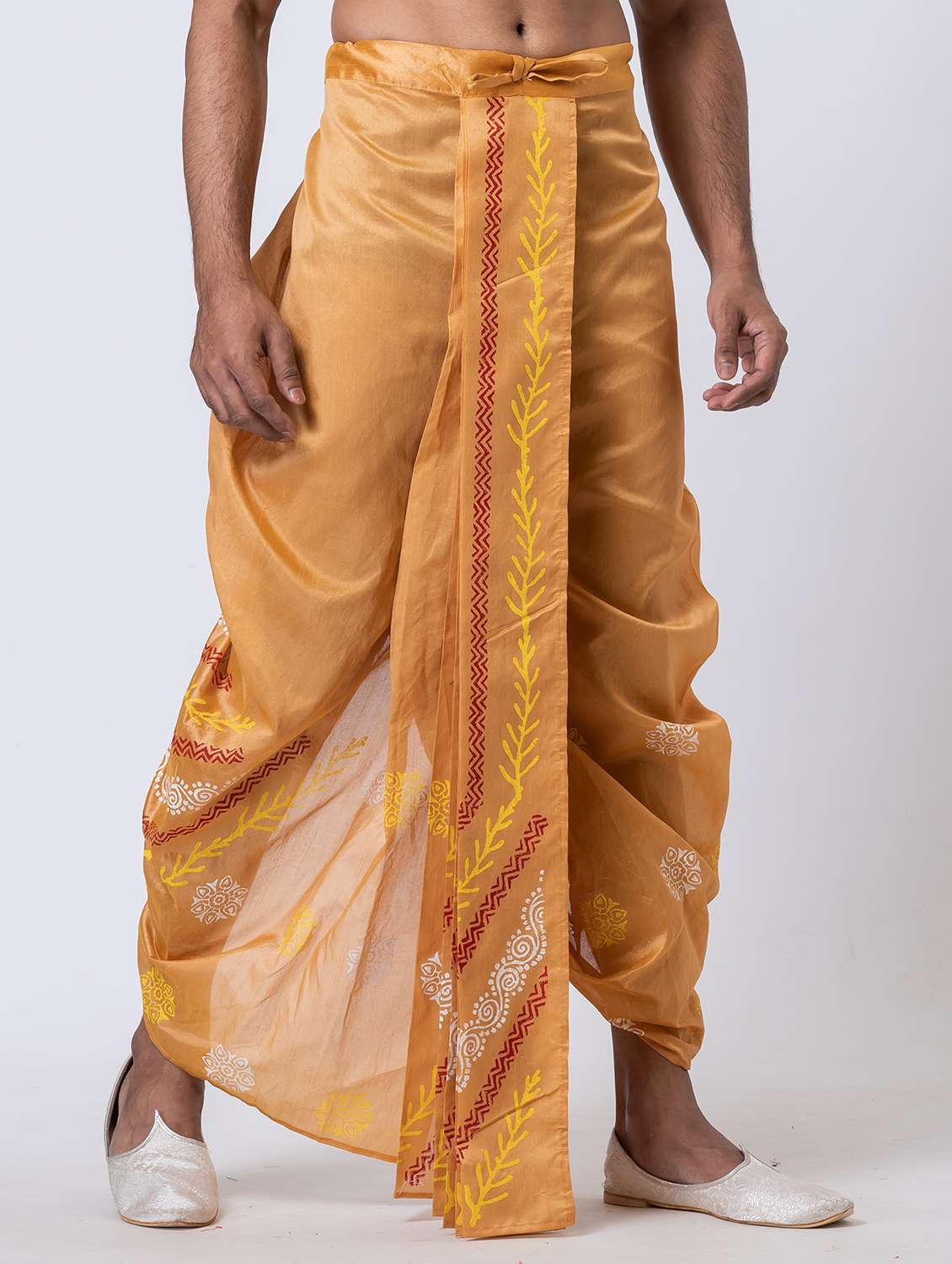 men printed mid rise draped dhoti - 22016524 -  Standard Image - 1