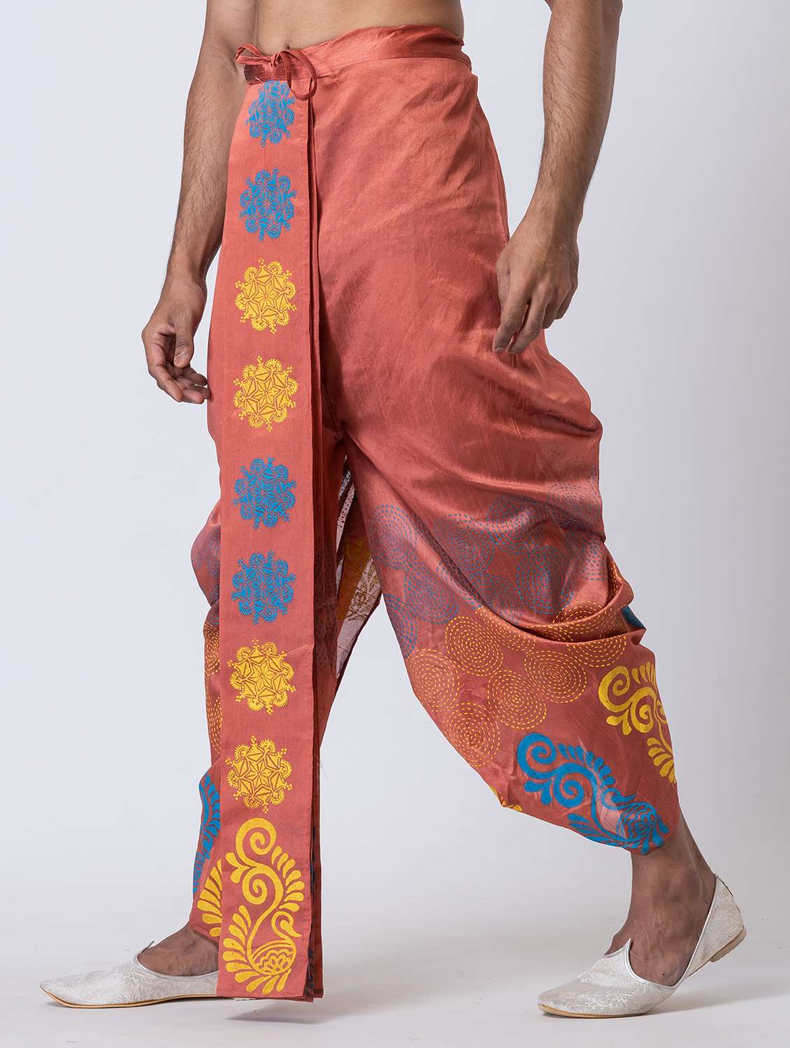 men printed mid rise draped dhoti - 22016525 -  Standard Image - 1