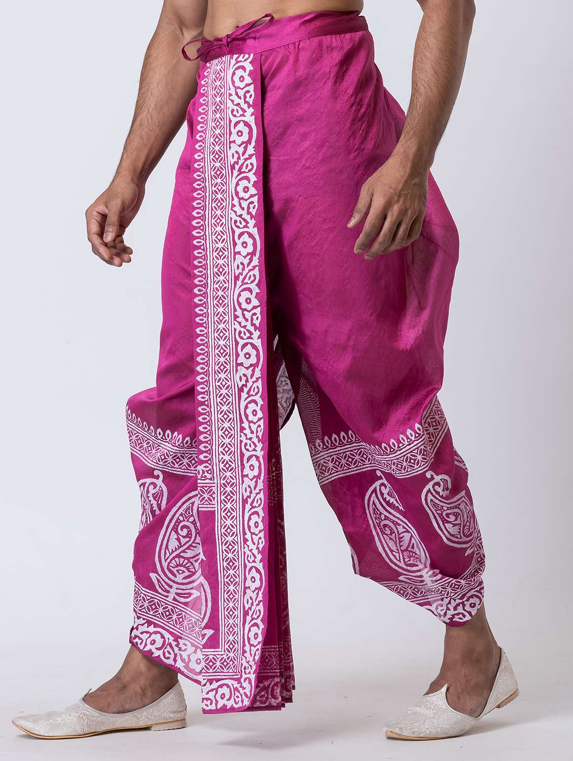 men printed mid rise draped dhoti - 22016526 -  Standard Image - 1